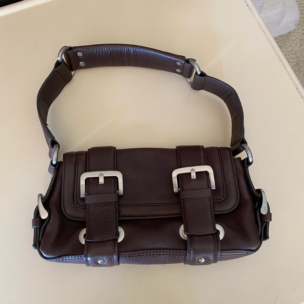 Kenneth Cole brown leather clutch purse
